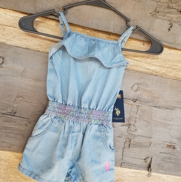 NWT 2T & 4T  POLO  ASSN JEAN JUMPER SHORTS - Picture 1 of 8